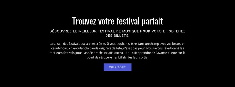 Texte sur le festival Modèle HTML5