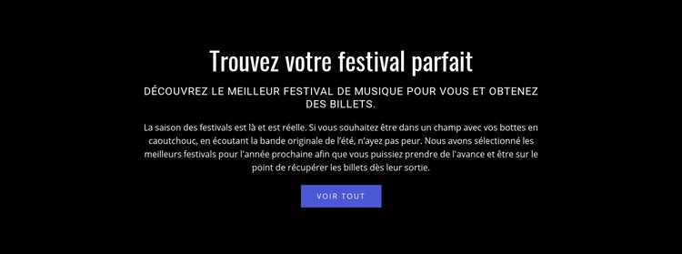 Texte sur le festival Modèle de site Web