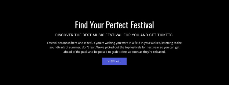 Text about festival Homepage Design