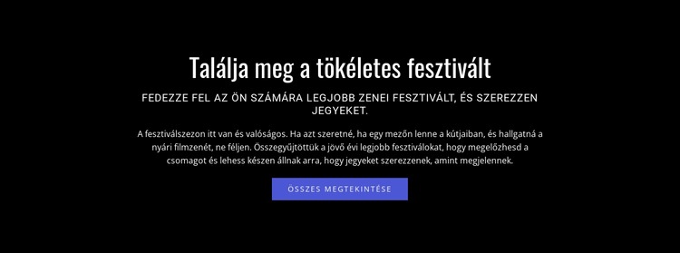 Szöveg a fesztiválról CSS sablon