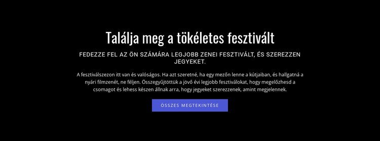 Szöveg a fesztiválról WordPress Téma