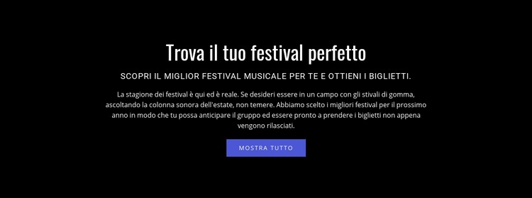 Testo sul festival Mockup del sito web
