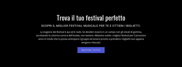 Testo sul festival Modello di sito Web