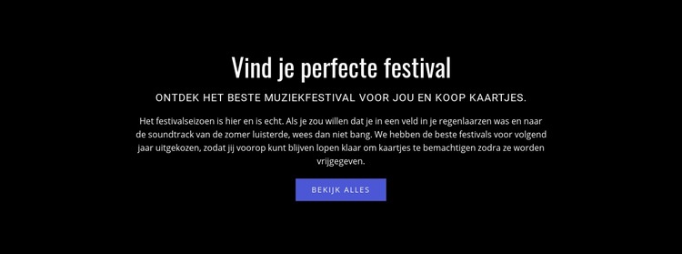 Tekst over festival Website ontwerp