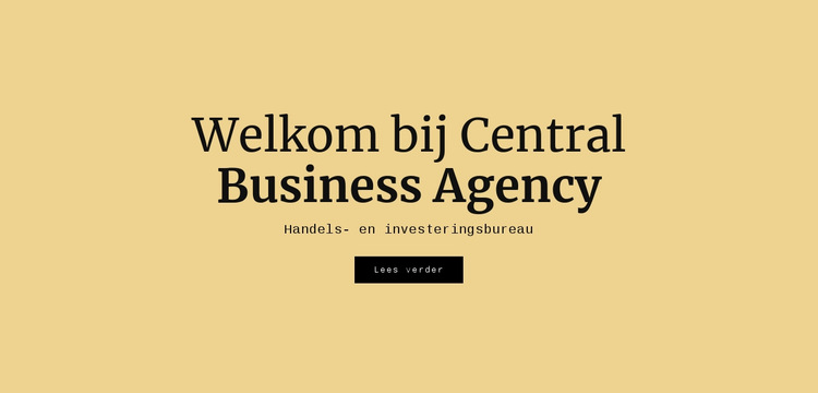 Centraal zakenbureau Website sjabloon