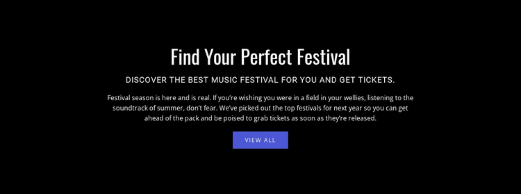 Text about festival One Page Template