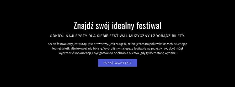 Tekst o festiwalu Szablony do tworzenia witryn internetowych