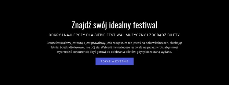 Tekst o festiwalu Makieta strony internetowej