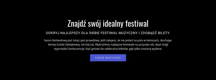 Tekst o festiwalu Projekt strony internetowej