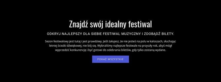Tekst o festiwalu Szablon CSS