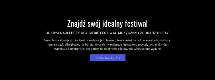 Tekst o festiwalu Szablon HTML