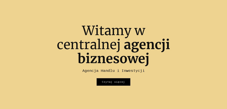 Centralna agencja biznesowa Szablon witryny sieci Web