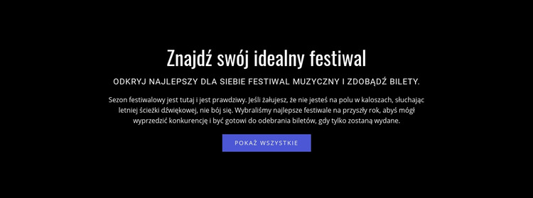 Tekst o festiwalu Szablon Joomla