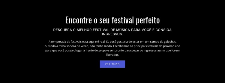 Texto sobre festival Maquete do site