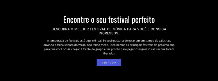 Texto sobre festival Template Joomla