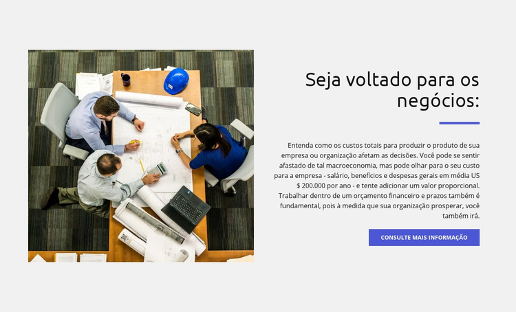 Seja orientado para os negócios Modelo de site