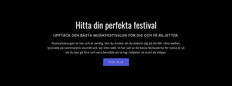Text om festival Webbplats mall