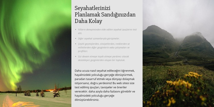 Seyahatlerinizi Planlamak CSS Şablonu