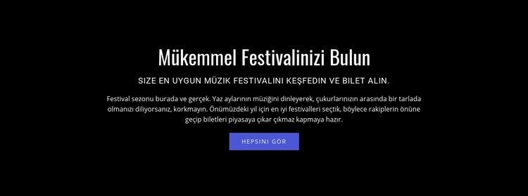 Festival hakkında metin Html Web Sitesi Oluşturucu
