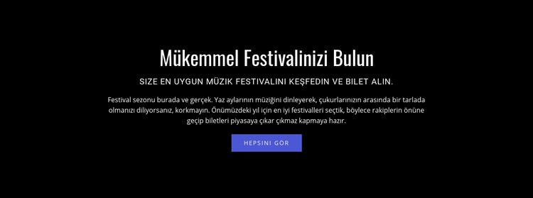 Festival hakkında metin Bir Sayfa Şablonu