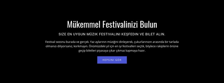 Festival hakkında metin Web Sitesi Oluşturucu Şablonları