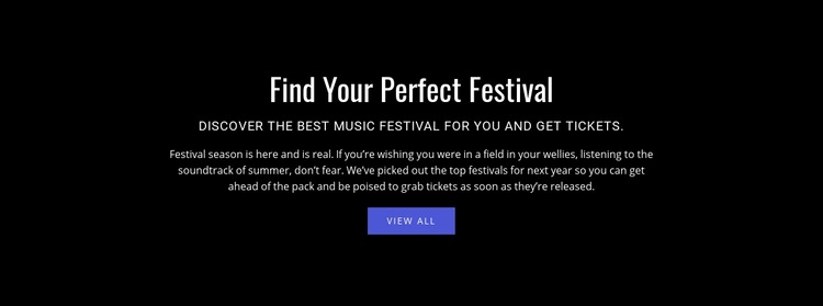 Text about festival Webflow Template Alternative