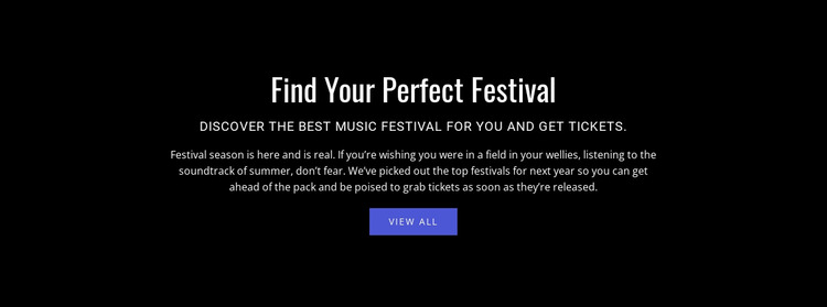 Text about festival Website Mockup