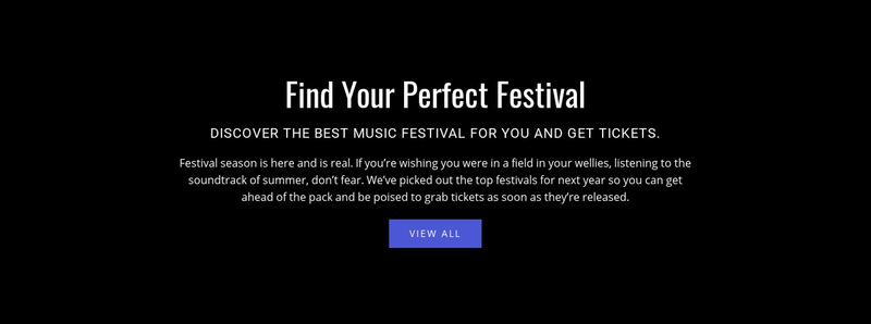 Text about festival Wix Template Alternative