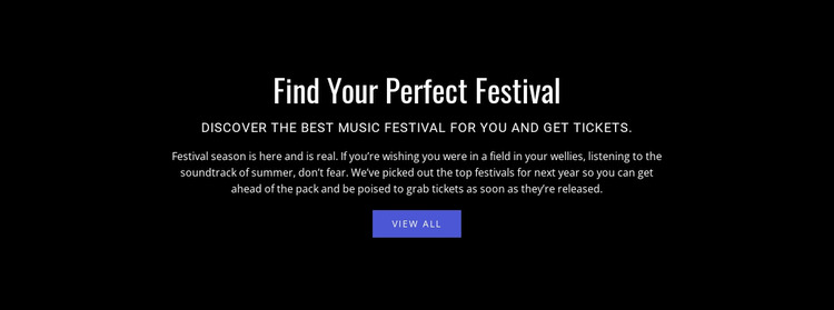 Text about festival WordPress Website Builder