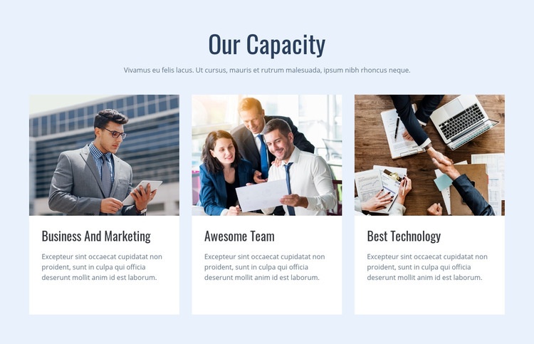 Our capacity Elementor Template Alternative