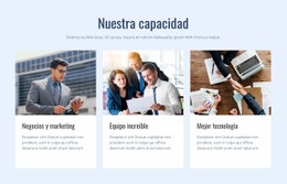 Nuestra Capacidad - Plantillas De Sitios Web Adaptables