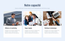 Notre Capacité – Excellente Page De Destination