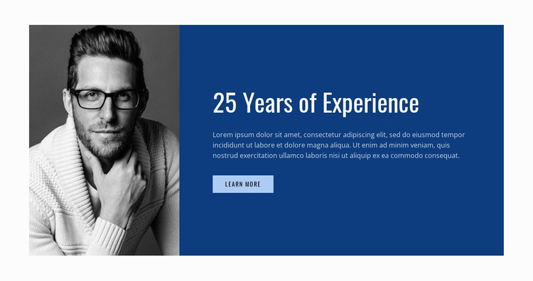 Years of experience Website Mockup