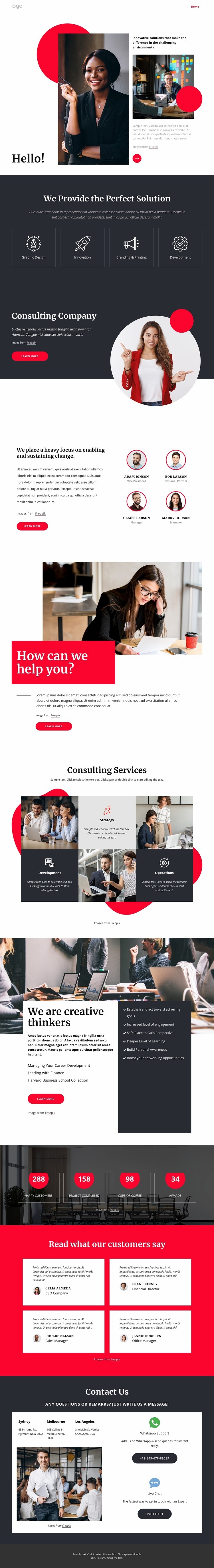 Consulting company NYC Homepage Design