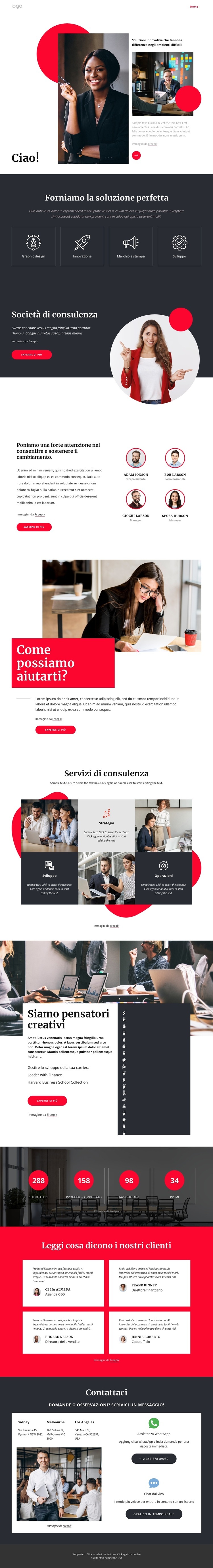 Società di consulenza New York Mockup del sito web