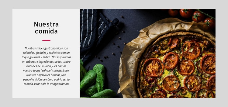 Pizza, burritos y más Maqueta de sitio web