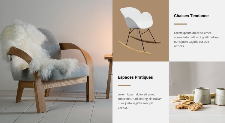 Tendance des chaises Maquette de site Web