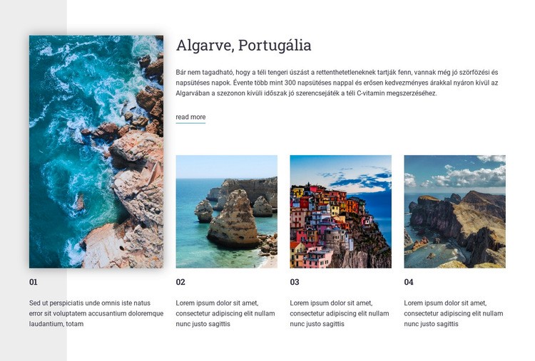 Utazás Algarvében, Portugáliában Weboldal tervezés