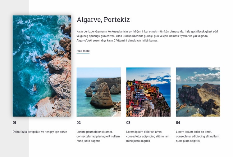 Algarve, Portekiz'de Seyahat Web Sitesi Mockup'ı