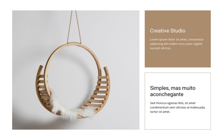 Arte criativa e estúdio de design Maquete do site