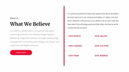 What We Believe - Build HTML Website