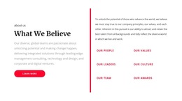 What We Believe - Create Amazing Template