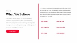 What We Believe - Simple WordPress Theme Generator