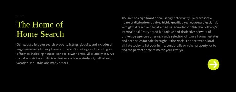 Text about home search CSS Template