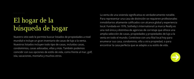 Texto sobre la búsqueda de casa Plantillas de creación de sitios web