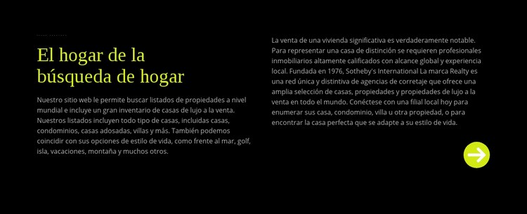 Texto sobre la búsqueda de casa Plantilla HTML5