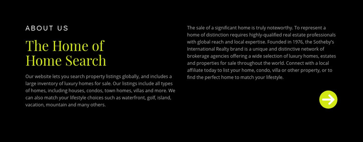 Text about home search Homepage Design