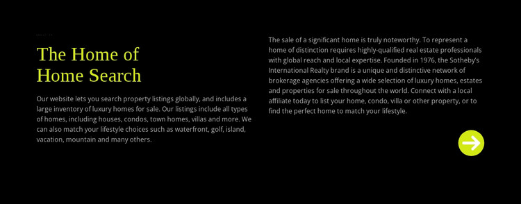 Text about home search HTML Template