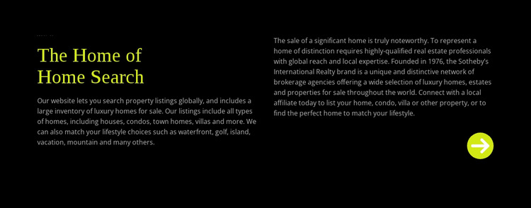 Text about home search HTML5 Template