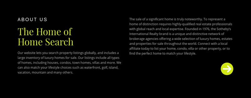 Text about home search Wix Template Alternative
